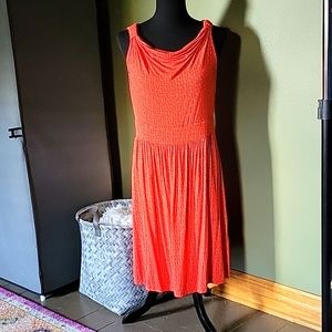Elegant Orange Sleeveless Dress